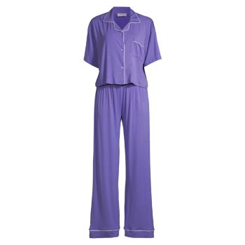Box 2-Piece Short-Sleeve Pajama Set Stripe & Stare