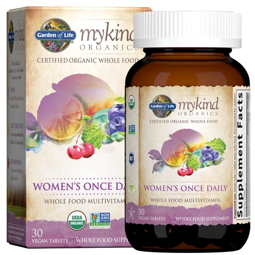 Мультивитамины для женщин Mykind Organics, Ежедневный прием - 30 веганских таблеток - Garden of Life Garden of Life