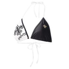 Women's G-III 4Her by Carl Banks Black/White New Orleans Saints Play Action Bikini Top In The Style