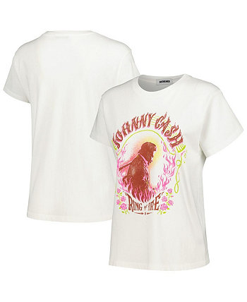 Women's White Johnny Cash Ring of Fire Tour T-Shirt Daydreamer