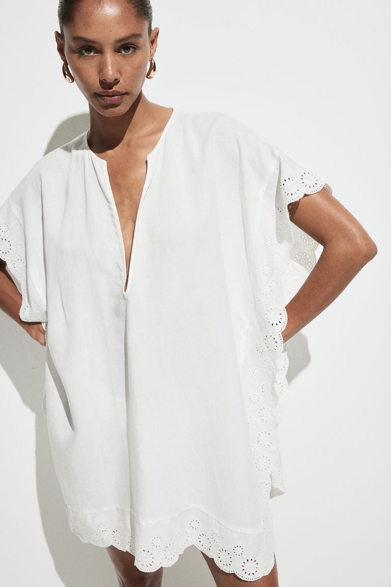 Beach Kaftan with Eyelet Embroidery H&M