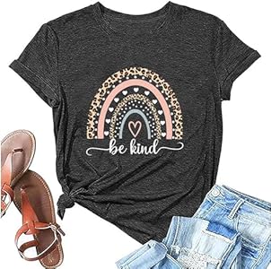 Be Kind Tshirt Women Casual Inspirational Graphic Tees Short Sleeve Teacher Shirt Loose Fit Summer T-Shirts Tops Fcdied