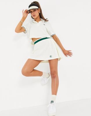 Белоснежная плиссированная юбка с логотипом adidas Originals 'Tennis Luxe' Reebok