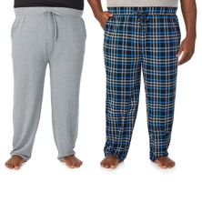 Комплект из 2 пижамных штанов из французской махровой ткани Big & Tall Cuddl Duds® Cuddl Duds