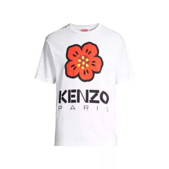 Футболка из хлопкового джерси с цветочным логотипом Boke KENZO