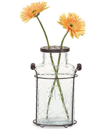 Стеклянная ваза с металлической крышкой в виде лягушки 3R Studio