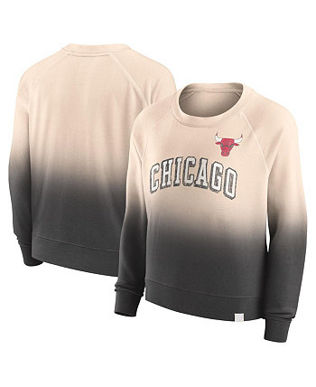 Женский коричнево-черный пуловер с принтом реглан Chicago Bulls Lounge Fanatics