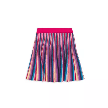 Little Girl's &amp; Girl's Striped Pleated Skirt Missoni