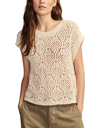 Women's Cotton Crochet Sweater Vest Lucky Brand