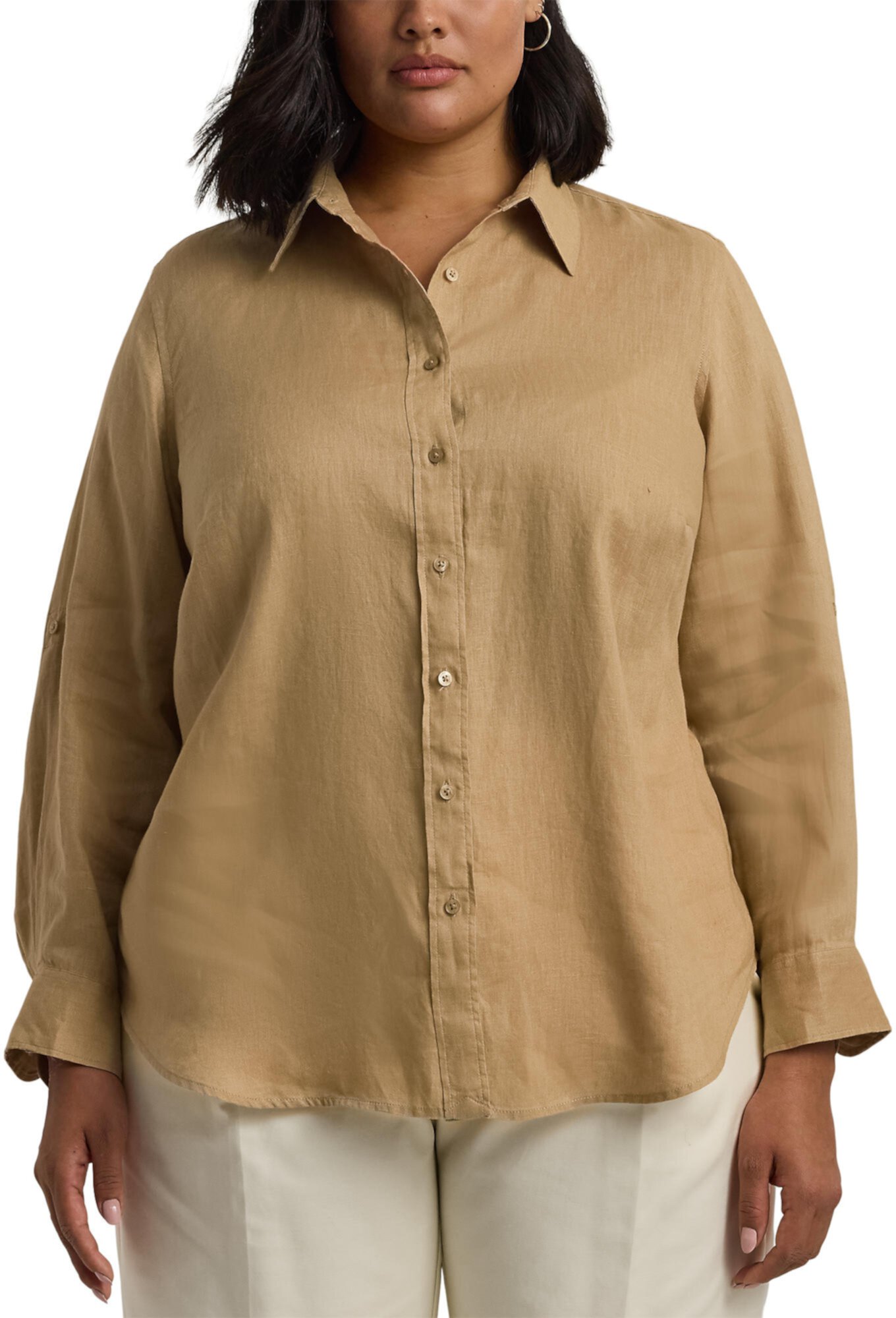 Женская Льняная Рубашка на Заклепках LAUREN Ralph Lauren LAUREN Ralph Lauren