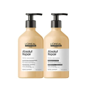 Loréal Professionnel Absolut Repair Shampoo & Conditioner Bundle | Protein Hair Treatment | Repairs Damage & Provides Shine | With Quinoa & Proteins | For Dry, Damaged Hair | 16.9 Fl. Oz. L'Oréal Paris