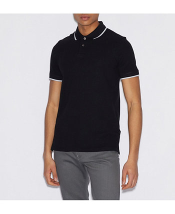 Мужская рубашка-поло с контрастными краями Armani
