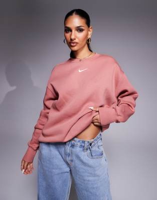 Оверсайз худи Nike Phoenix Fleece с длинными рукавами и вышивкой, розовое Nike