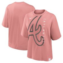 Women's Nike Pink Atlanta Braves Statement Boxy T-Shirt Nitro USA