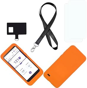 Premium Silicone Case (Includes Lanyard + Lanyard Patch + Screen Protector) for Omnipod 5 Receiver (Continuous Glucose Monitoring) (Dblue) SNK