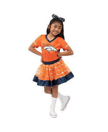 Оранжевый костюм-пачка Denver Broncos для больших девочек, костюм с v-образным вырезом для игрового дня Jerry Leigh