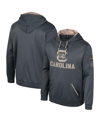 Мужской темно-серый пуловер с капюшоном South Carolina Gamecocks OHT в военном стиле Colosseum