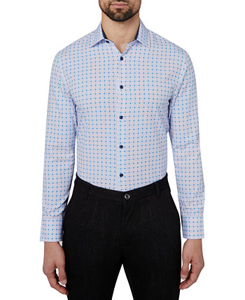 Men's Slim-Fit Performance Stretch Cooling Comfort Grid-Print Dress Shirt, Created for Macy's CONSTRUCT