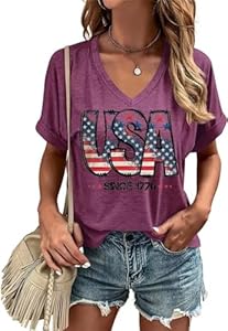 Casual V-Neck Graphic Tees for Women Summer Cute Short Sleeve Holiday Family Match T-Shirt Tops… Beopjesk