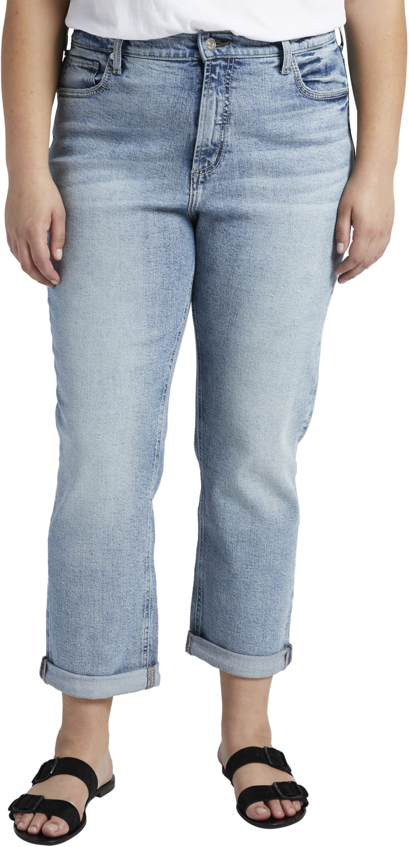 Узкие джинсы-бойфренды больших размеров с высокой посадкой W28355EOE224 в стиле бойфренд 90-х годов Silver Jeans Co.