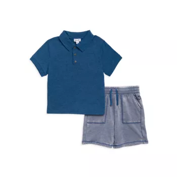 Baby Boy's &amp; Рубашка-поло Laguna для маленького мальчика и усилитель; Комплект шорт Splendid