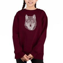 Wolf - Girl's Word Art Crewneck Sweatshirt LA Pop Art