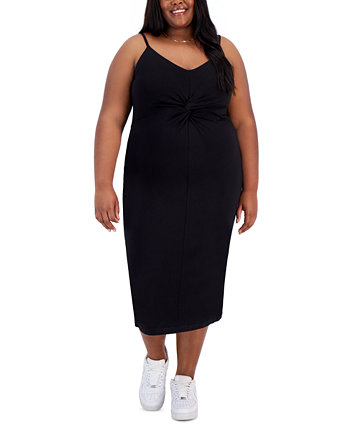 Платье миди больших размеров без рукавов с заворотом спереди, созданное для Macy's Bar III