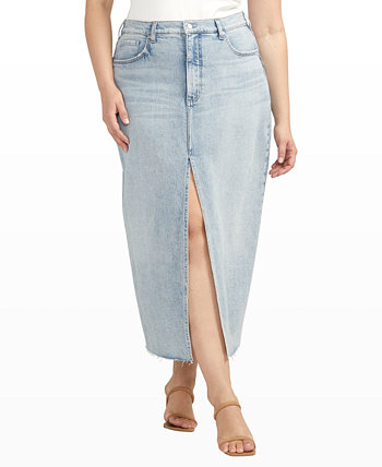 Джинсовая юбка миди больших размеров с разрезом спереди Silver Jeans Co.