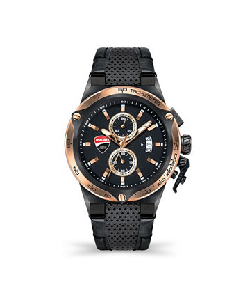 Мужские наручные часы Giro Uno с черным кожаным ремешком 45 мм Ducati Corse