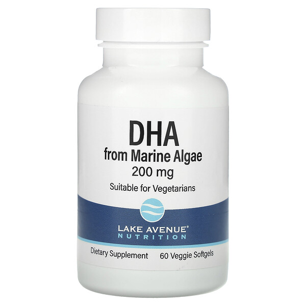 DHA из морских водорослей - 200 мг - 60 растительных мягких капсул - Lake Avenue Nutrition Lake Avenue Nutrition