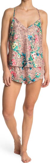 Пижамный комплект с камзолом и шортами с леопардовым цветочным принтом In Bloom by Jonquil