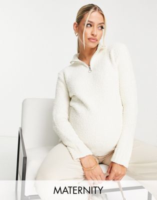 Кремовый свитер на молнии Missguided Maternity Missguided Maternity