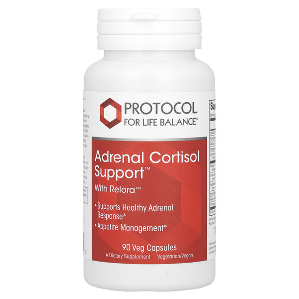 Поддержка кортизола надпочечников с помощью Relora, 90 растительных капсул Protocol for Life Balance
