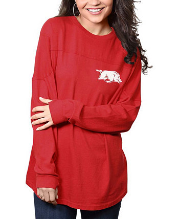 Женская футболка Crimson Arkansas Razorbacks The Big Shirt большого размера с длинным рукавом Pressbox