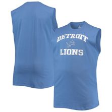 Men's Blue Detroit Lions Big & Tall Muscle Tank Top Unbranded