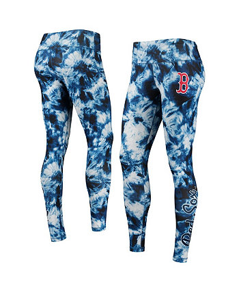 Женские темно-синие леггинсы Boston Red Sox с принтом тай-дай FOCO