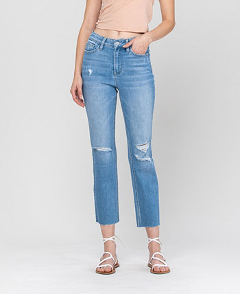 Женские укороченные прямые джинсы с высокой посадкой VERVET
