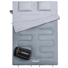 Кингкемп 87x59&#34; Спальный мешок для семейной пары на 20 градусов с 2 подушками KingCamp