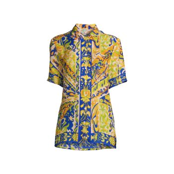 Блуза с мозаичным принтом Leila Robert Graham