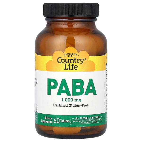 PABA - 1000 мг - 60 таблеток - Country Life Country Life