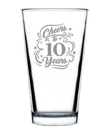 Поздравления к 10-летнему юбилею, пинта, стакан, 16 унций Bevvee