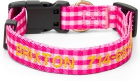 Boulevard Personalized Gingham Dog Collar Boulevard