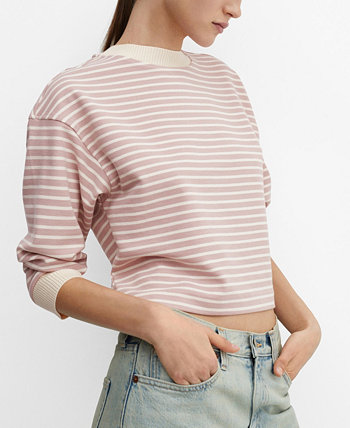 Women's Striped Knitted Sweatshirt MANGO