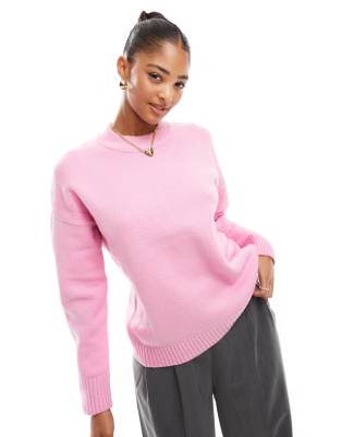 Threadbare crew neck sweater in pink Threadbare