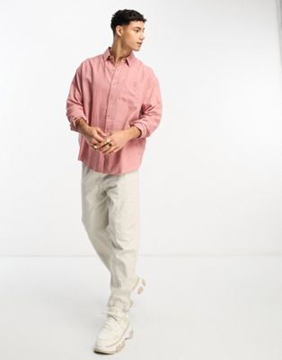 Темно-розовая льняная рубашка с длинными рукавами New Look New Look