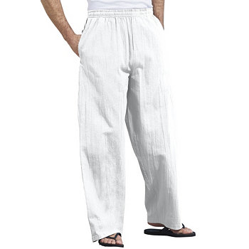 Men's Big & Tall Elastic Waist Gauze Cotton Pants KingSize