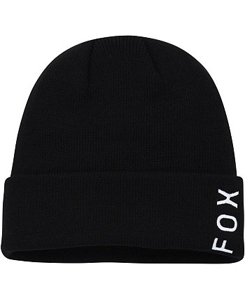 Женская черная вязаная шапка с манжетами с надписью Fox