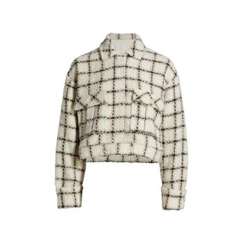 Adriana Windowpane-Checked Tweed Jacket ANINE BING
