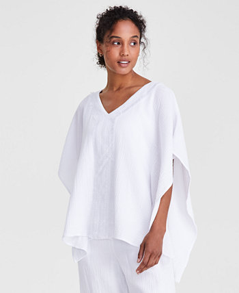 Petite Lace V-neck Gauze Poncho, Created for Macy's J&M Collection