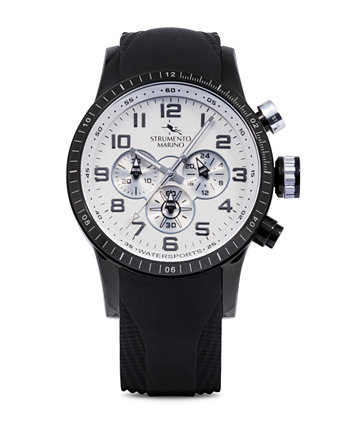 Мужские часы Missouri Professional Scuba Black с силиконовыми часами 46мм Strumento Marino